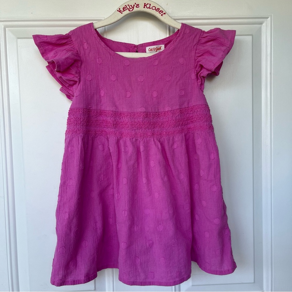 •Cat & Jack• Flutter Sleeve Boho Peasant Top - Size Medium (7/8)